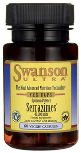 Swanson Ultra Optimum Potency Serrazimes 40,000 Units 60 Veggie Capsules