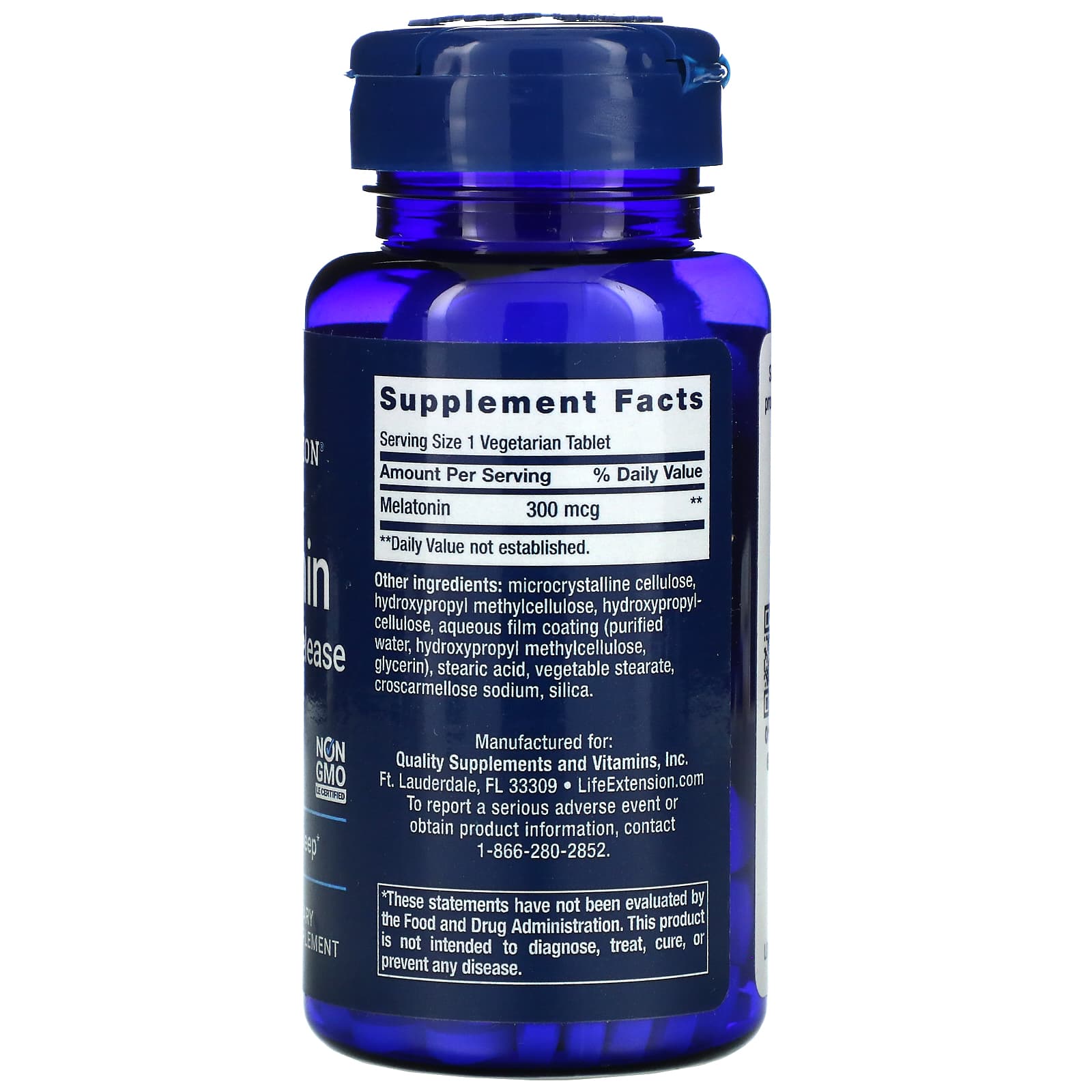 Life Extension, Melatonin, 6 Hour Timed Release, 300 mcg, 100 Vegetarian Tablets