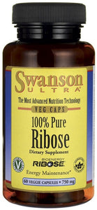 Swanson Ultra 100% Pure Ribose 750mg 60 Veggie Capsules