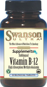 Swanson Ultra Supplemelts Sublingual Vitamin B-12 5mg 60 Tabs