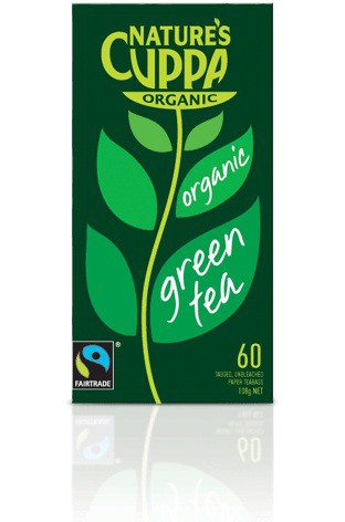 Nature's Cuppa, Green Tea, Certified Organic, 60 Tea Bags, 108 g