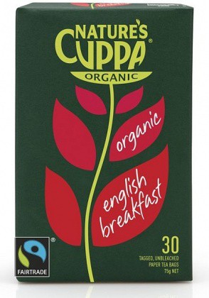 Nature's Cuppa, English Breakfast Tea, Certified Organic, 30 Tea Bags, 75 g