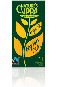 Nature's Cuppa, Ceylon Tea, Certified Organic, 60 Tea Bags, 132 g