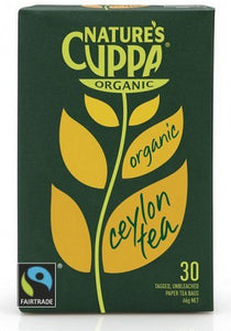 Nature's Cuppa, Ceylon Tea, Certified Organic, 30 Tea Bags, 66 g