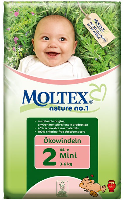 Moltex Nature no.1, Mini Nappies, 3-6 Kg, Single Pack, 44 Nappies