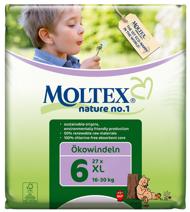 Moltex Nature no.1, XL Nappies, 16-30 Kg, Single Pack, 27 Nappies