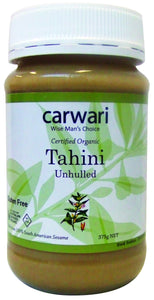 Carwari, Unhulled Tahini, Certified Organic, 375 g