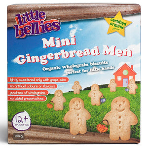 Little Bellies, Mini Gingerbread Men, Organic, 100 g