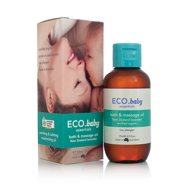 ECO., Baby Essentials, Baby Bath & Massage Oil, Certified Organic, New Zealand Lavender, 95 ml