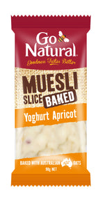 Go Natural Baked Muesli Slice Yoghurt Apricot 12 X 90 g Each