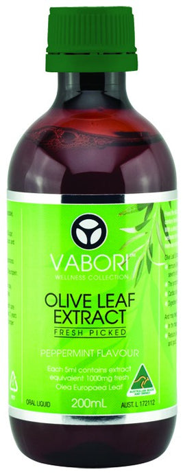 Vabori, Olive Leaf Extract, Peppermint, 200 ml ... VOLUME DISCOUNT