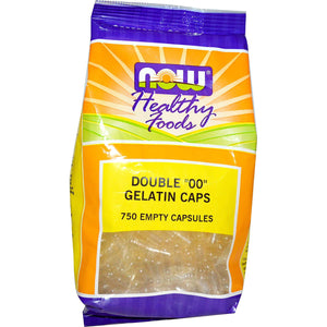Now Foods, Healthy Foods, Double ““00““ Gelatin Caps, 750 Empty Capsules