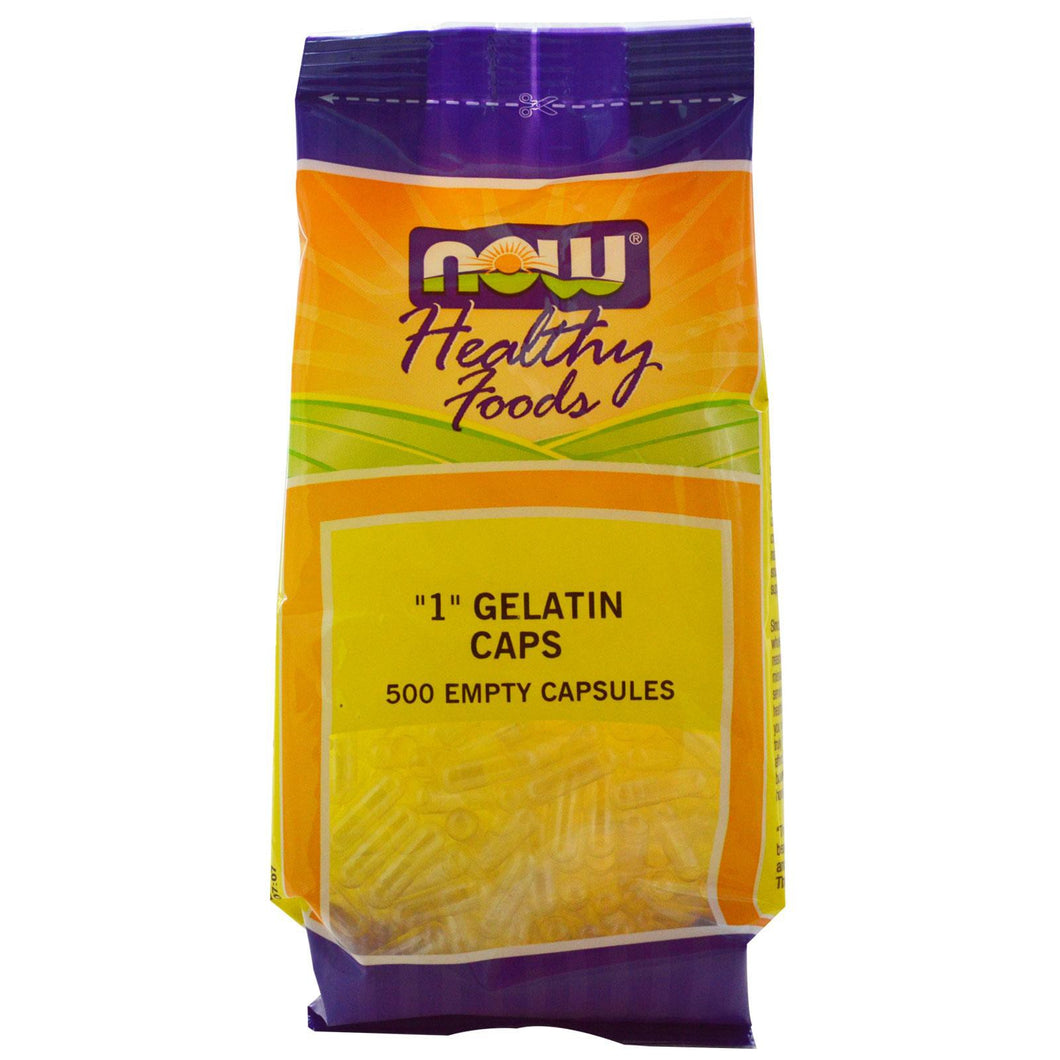 Now Foods, Healthy Foods, ““1““ Gelatin Caps, 500 Empty Capsules