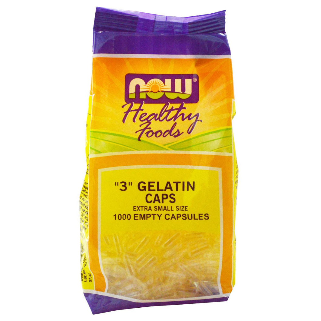 Now Foods, ““““3““““ Gelatin Caps, Extra Small Size, 1000 Empty Capsules