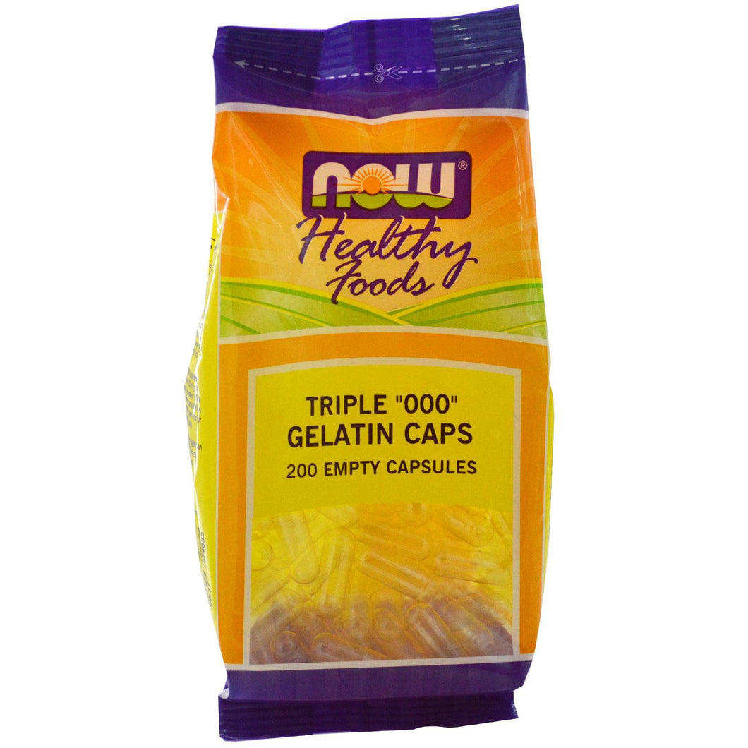 Now Foods, Triple ““000““ Gelatin Caps, 200 Empty Capsules