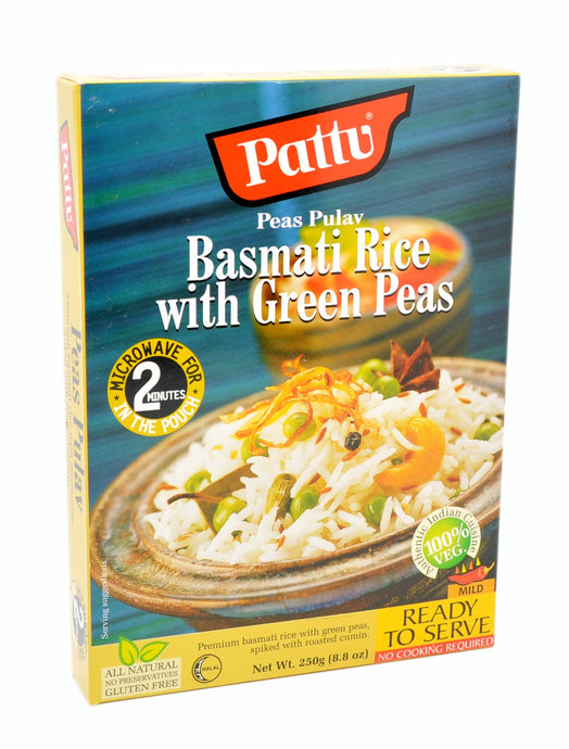 Pattu, Peas Pulav, Basmati Rice with Green Peas, Ready To Serve, 285 g