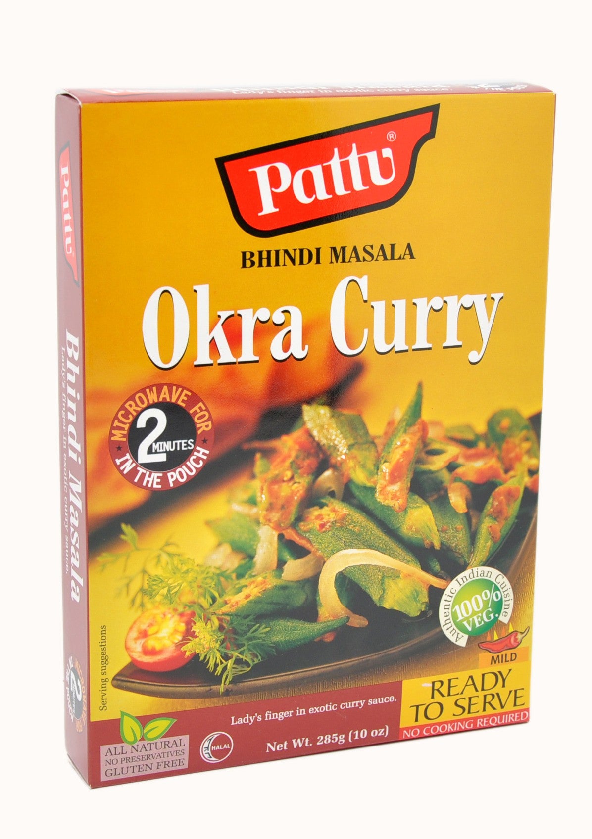 Pattu, Bhindi Masala, Okra Curry, Ready To Serve, 285 g