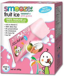 Smooze, Fruit Ice, Coconut + Guava, 100 % Natural, 65 ml X 10
