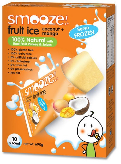 Smooze, Fruit Ice, Ice Mango, 100% Natural, 65 ml X 10