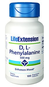 Life Extension, D, L-Phenylalanine, 500 mg, 100 Veggie Capsules