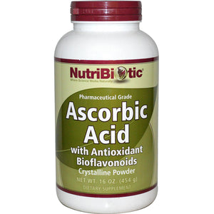 Nutribiotic, Ascorbic Acid, with Antioxidant Bioflavonoids, Crystalline Powder, 454 g, 16 oz