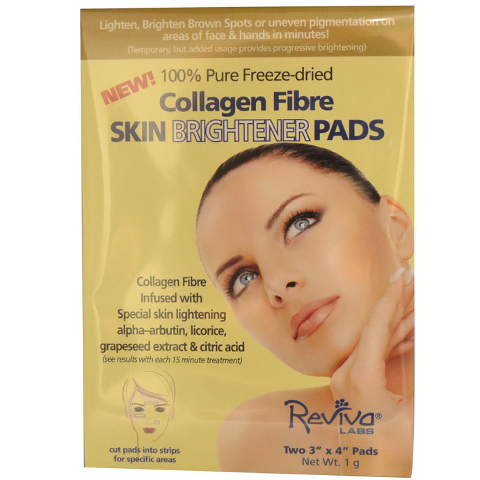 Reviva Labs, Collagen Fibre Skin Brightner Pads, Two Pads 3““ x 4““ Each
