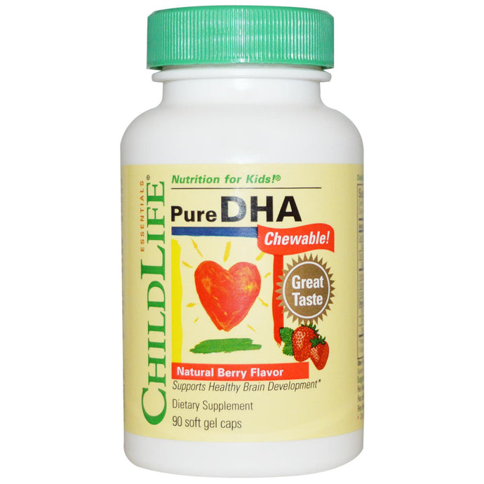 ChildLife, Pure DHA Chewable! Natural Berry Flavour, 90 Soft Gel Caps