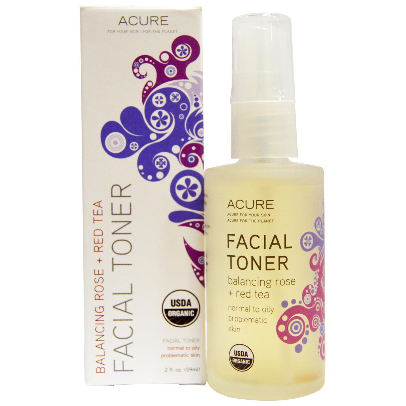 Acure Organics, Facial Toner, Balancing Rose + Red Tea, 59 ml, 2 fl oz
