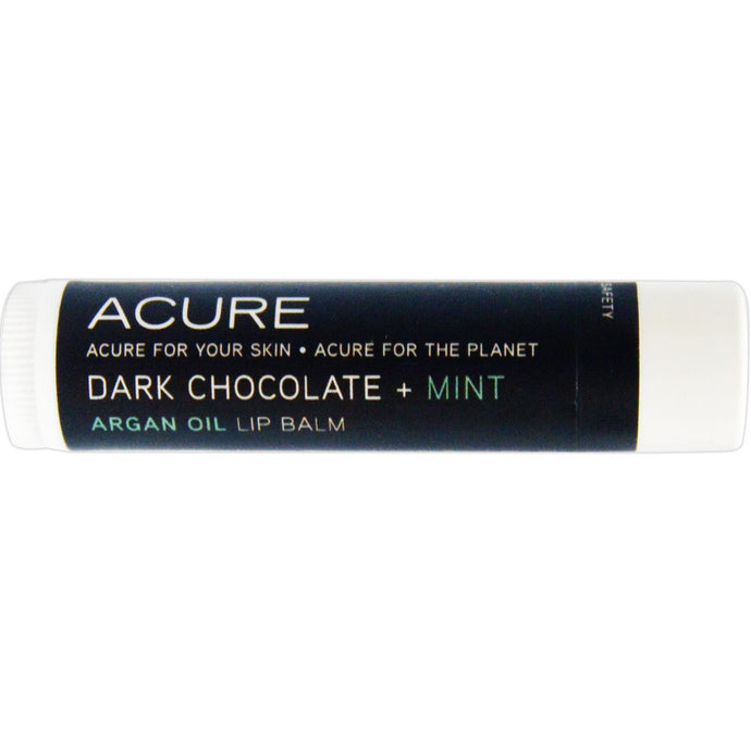 Acure Organics, Argan Oil, Lip Balm, Dark Chocolate + Mint, 4.25 g