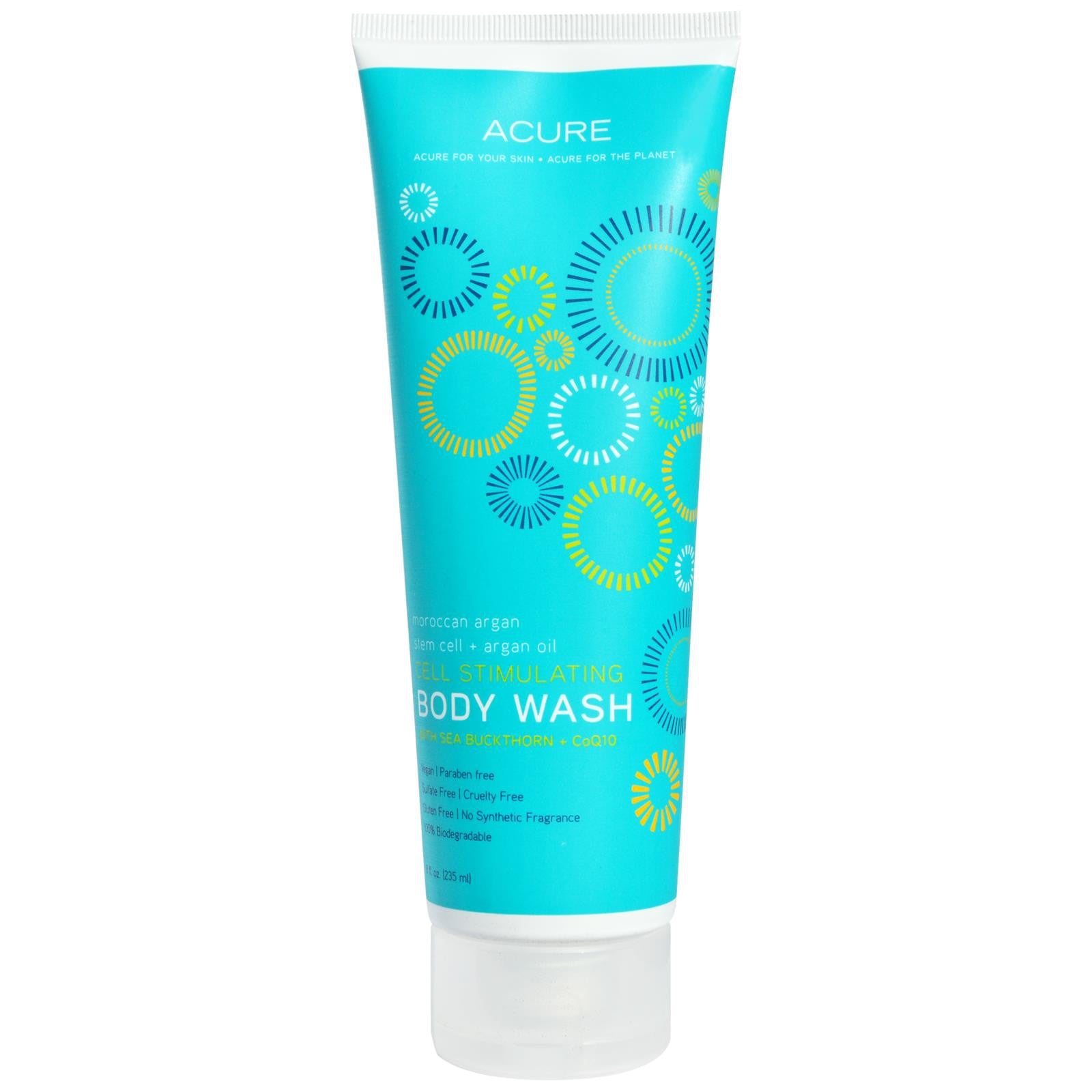 Acure Organics, Body Wash, Cell Stimulating, With Sea Buckthorn + CoQ10, 235 ml