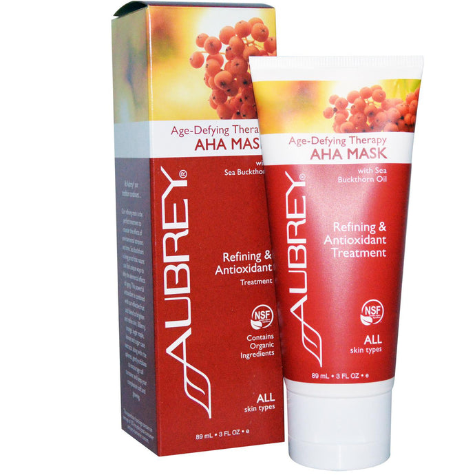 Aubrey Organics, Age-Defying Therapy, AHA Mask, All Skin Types, 89 ml