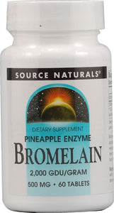 Source Naturals Bromelain 2000 GDU/g 500 mg 60 Capsules