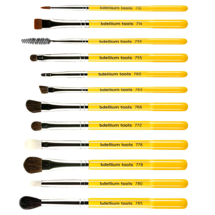 Bdellium Tools, Studio Line, Eyes Brush Set & Pouch, 12 Pieces