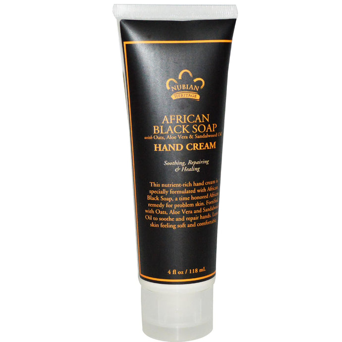 Nubian Heritage, Hand Cream, African Black Soap, 118 ml