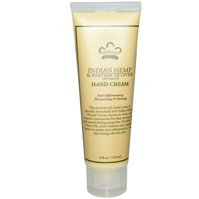 Nubian Heritage, Handcream, Indian Hemp & Haitian Vetiver, 118 ml