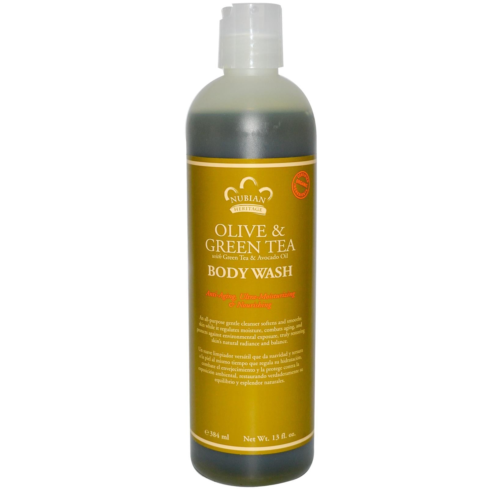 Nubian Heritage, Body Wash, Olive & Green Tea, 384 ml