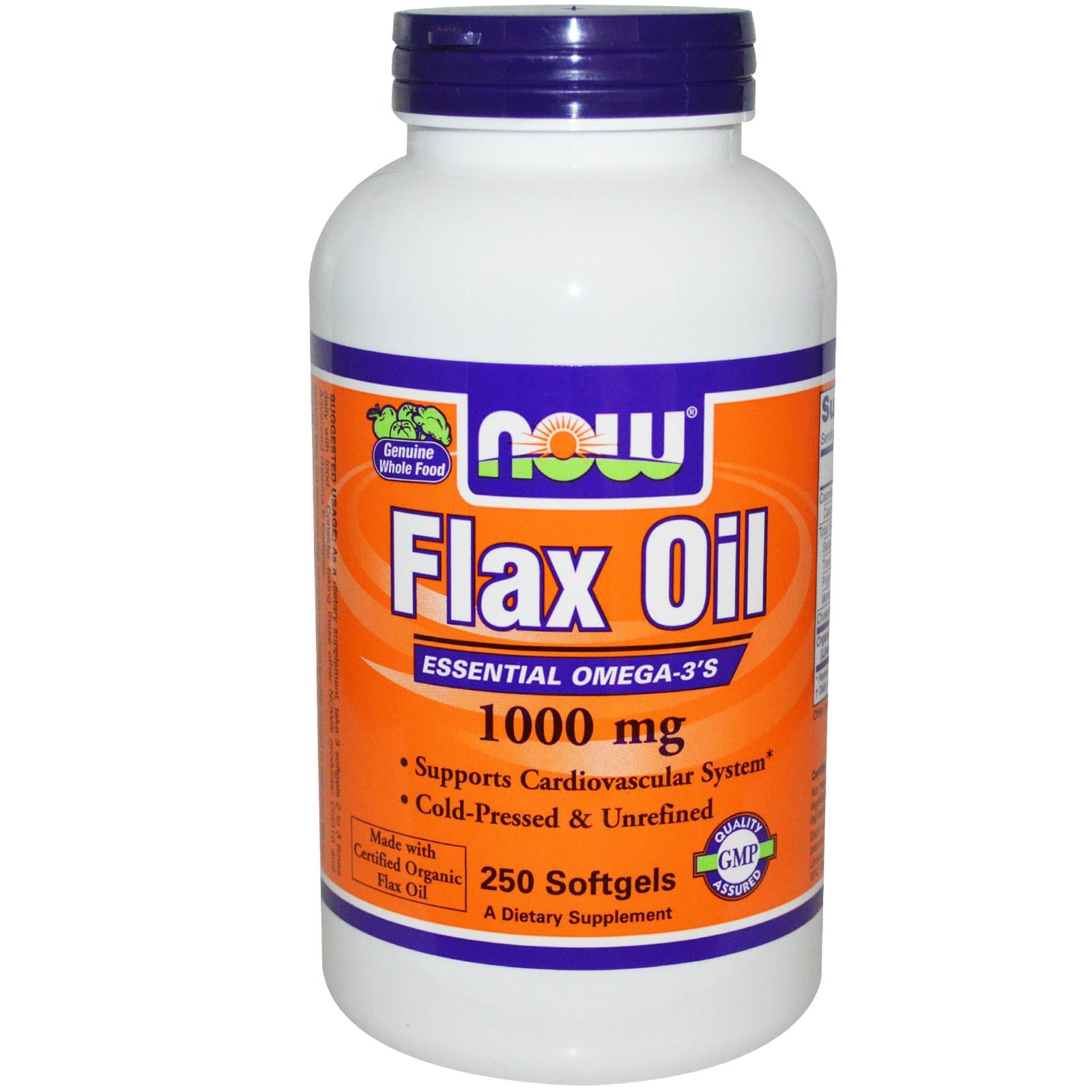 Now Foods, Flax Oil, Essential Omega 3's, 1000 mg, 250 Softgels