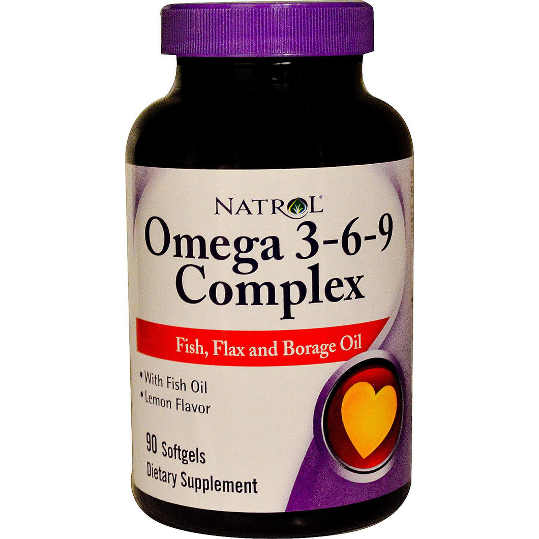 Natrol, Omega 3-6-9 Complex Lemon Flavour, 90 Softgels