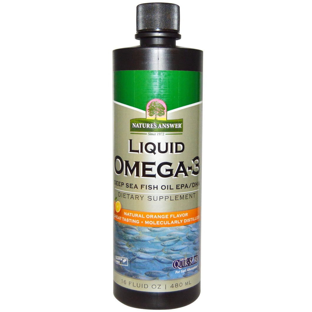 Nature's Answer, Liquid Omega 3, Deep Sea Fish Oil, EPA/DHA, Natural Orange Flavour, 480 ml, 16 fl oz