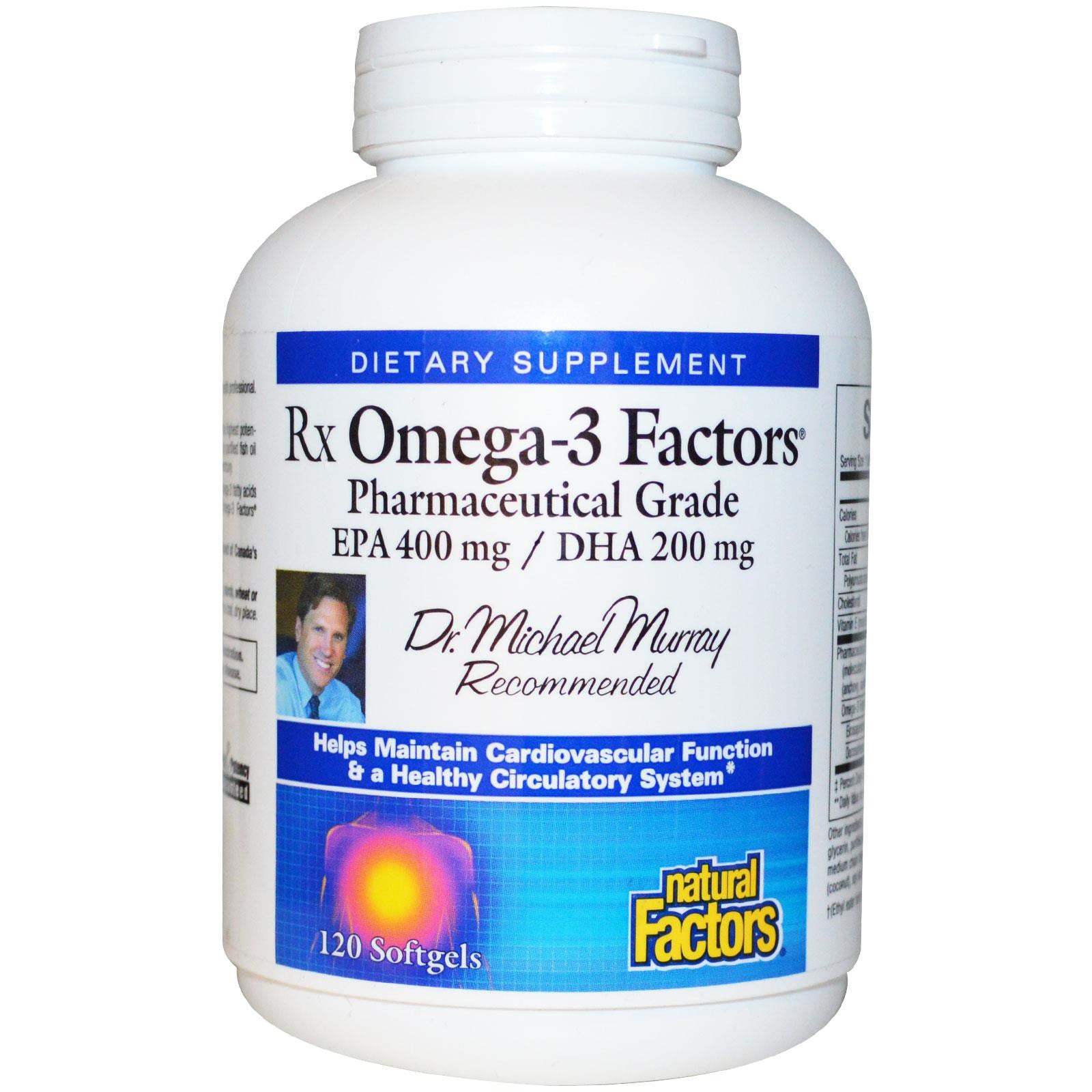 Natural Factors, Rx Omega-3, 1,260 mg, 120 Softgels (630 mg per Softgel)