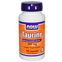 Load image into Gallery viewer, Now Foods Taurine 500mg 100 Capsules - Dietary Supplement