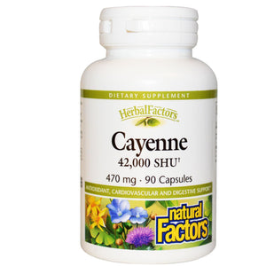 Natural Factors Cayenne 470mg 90 Capsules