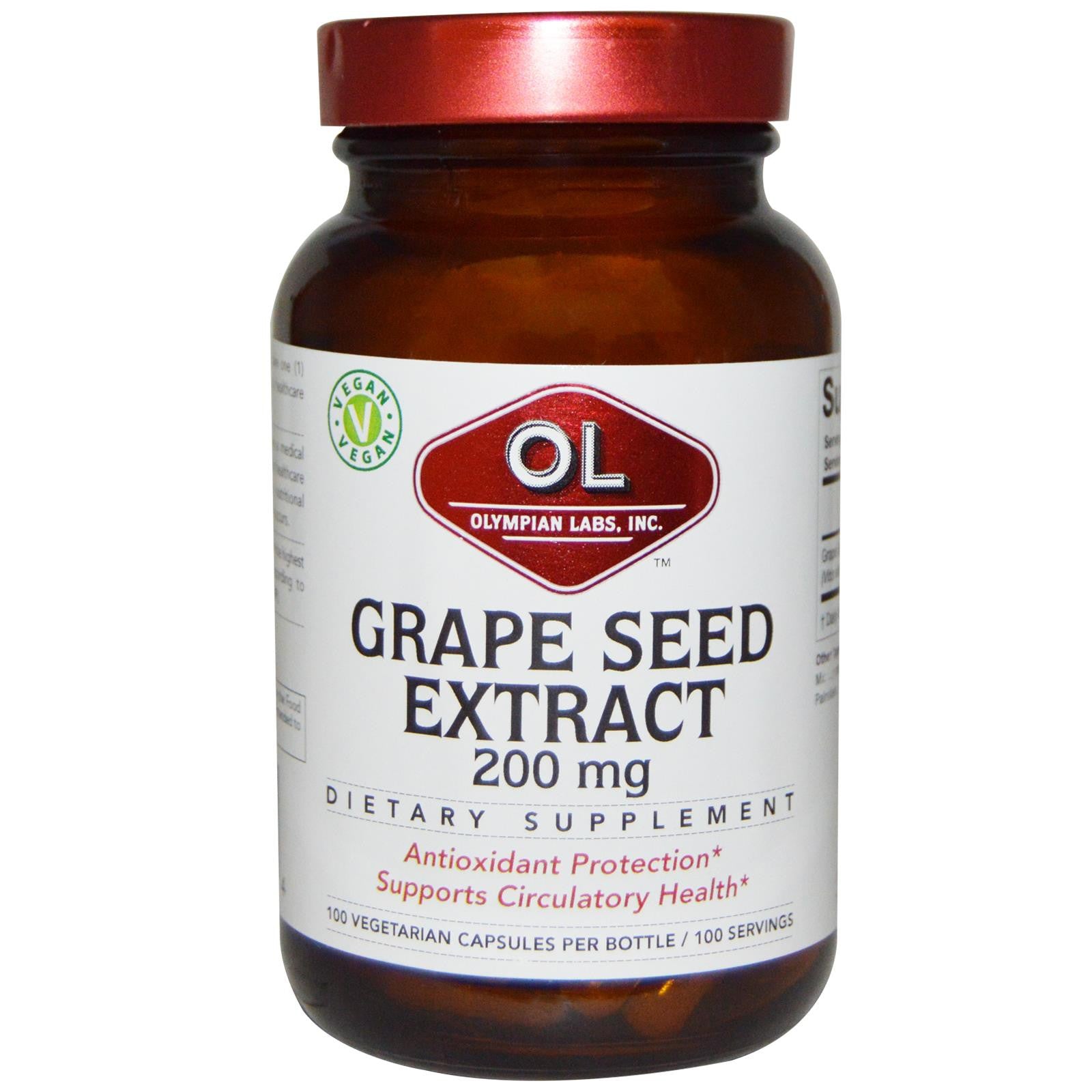 Olympian Labs Inc. Grape Seed Extract 200mg 100 Veggie Capsules