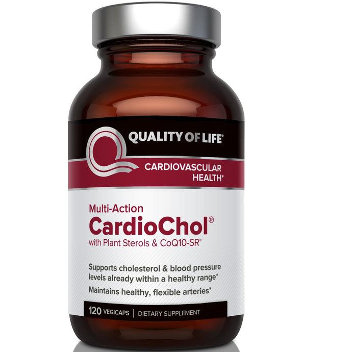 Quality of Life Labs CardioChol with Plant Sterols & CoQ10-SR Multi Action 120 Veggie Capsules