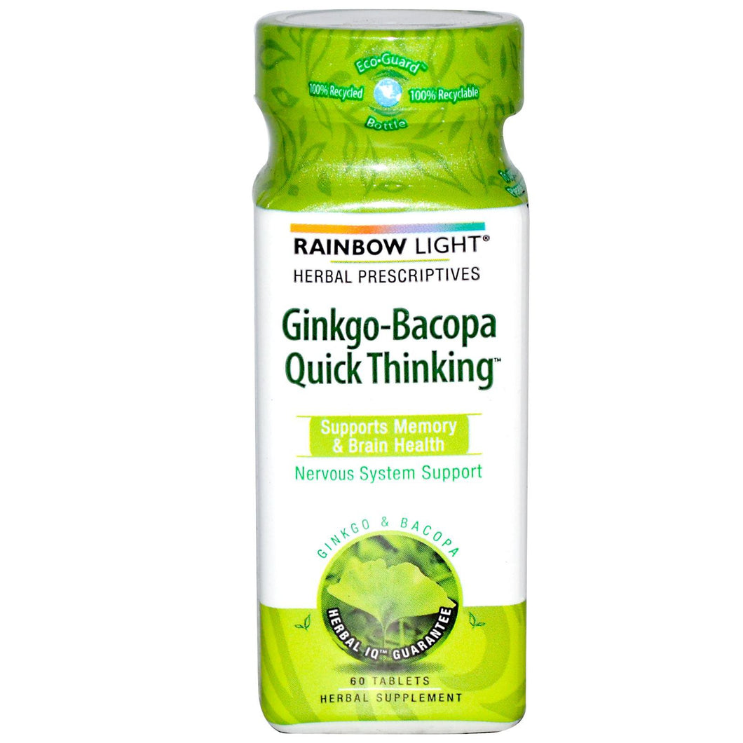 Rainbow Light, Herbal Prescriptives, Ginkgo-Bacopa, Quick Thinking, 60 Tablets