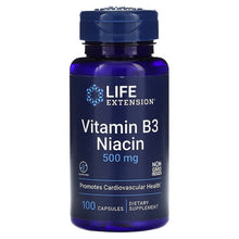 Load image into Gallery viewer, Life Extension Niacin Vitamin B3 500mg 100 Capsules