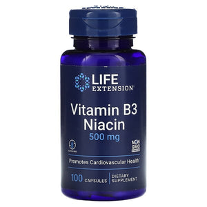 Life Extension Niacin Vitamin B3 500mg 100 Capsules