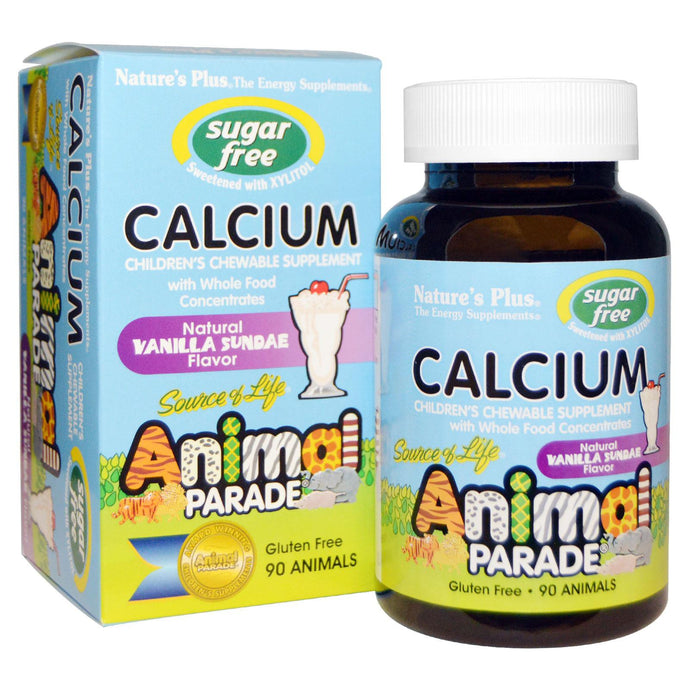 Nature's Plus Source of Life Animal Parade Calcium Sugar Free Vanilla Sundae Flavour 90 Animals