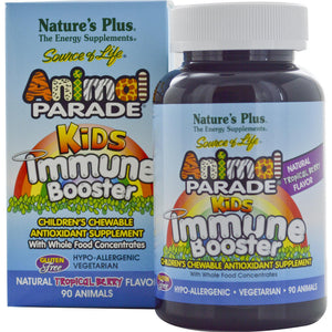 Nature's Plus Source of Life Animal Parade Kid's Immune Booster Tropical Berry Flavour 90 Animals