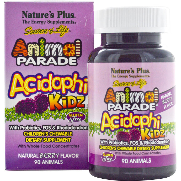 Nature's Plus Source Of Life Animal Parade Acidophikidz Children's Chewable Berry Flavour 90 Animals